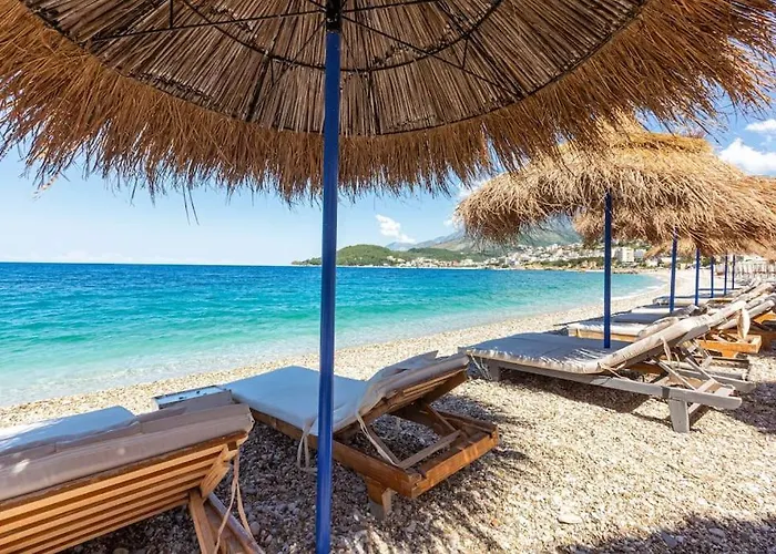 Potam'sea Bliss 38- Front, Sun Beds & Parking Himara